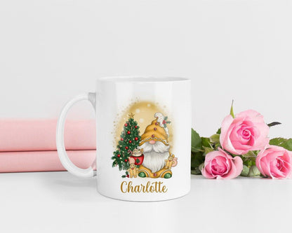 Personalised Gingerbread Gonk Mug and Coaster Set, Christmas Gift