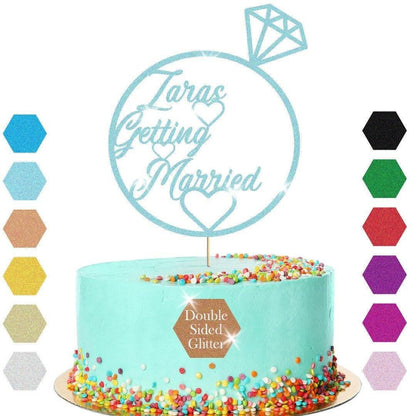 Customized Glitter Bridal Shower Cake Topper For Wedding Party Decoration