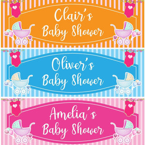 2 Personalised Baby Shower Celebration Banners - New Mum To Be - Party Decoration Posters