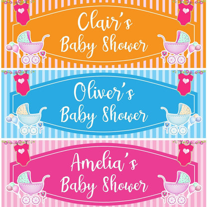 2 Personalised Baby Shower Celebration Banners - New Mum To Be - Party Decoration Posters