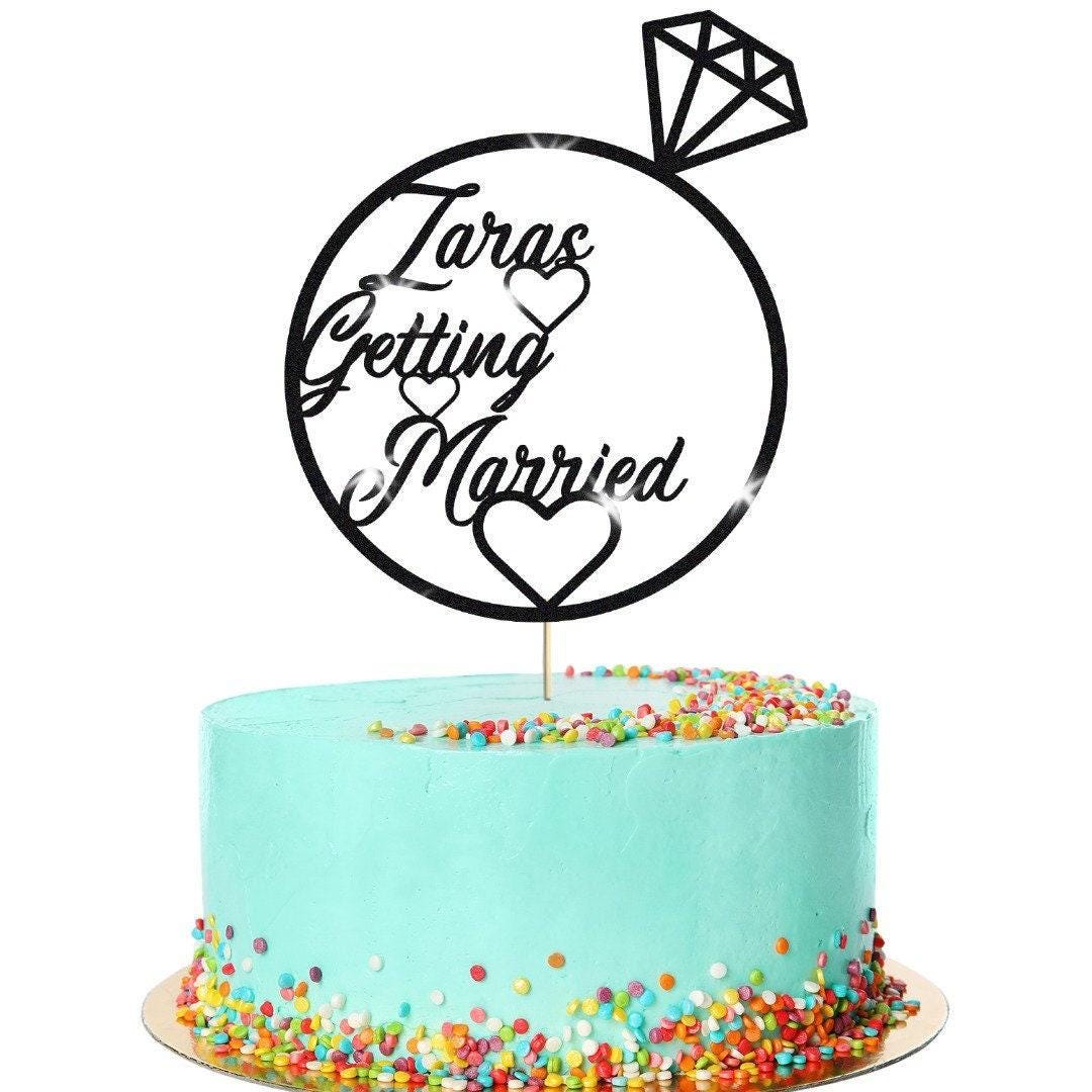 Customized Glitter Bridal Shower Cake Topper For Wedding Party Decoration