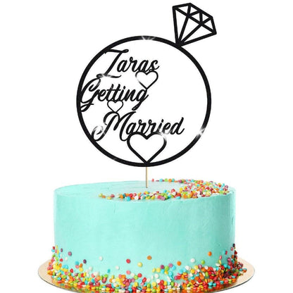 Customized Glitter Bridal Shower Cake Topper For Wedding Party Decoration