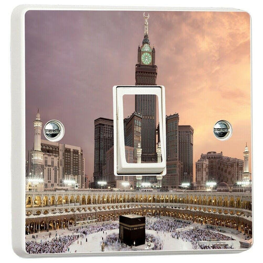 Islamic Hajj Makkah Light Switch Sticker Cover Vinyl Skin Wall Decal Decor