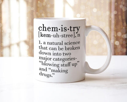 Chemistry Definition Mug & Coaster Set Funny Birthday Christmas Coffee Tea Gift