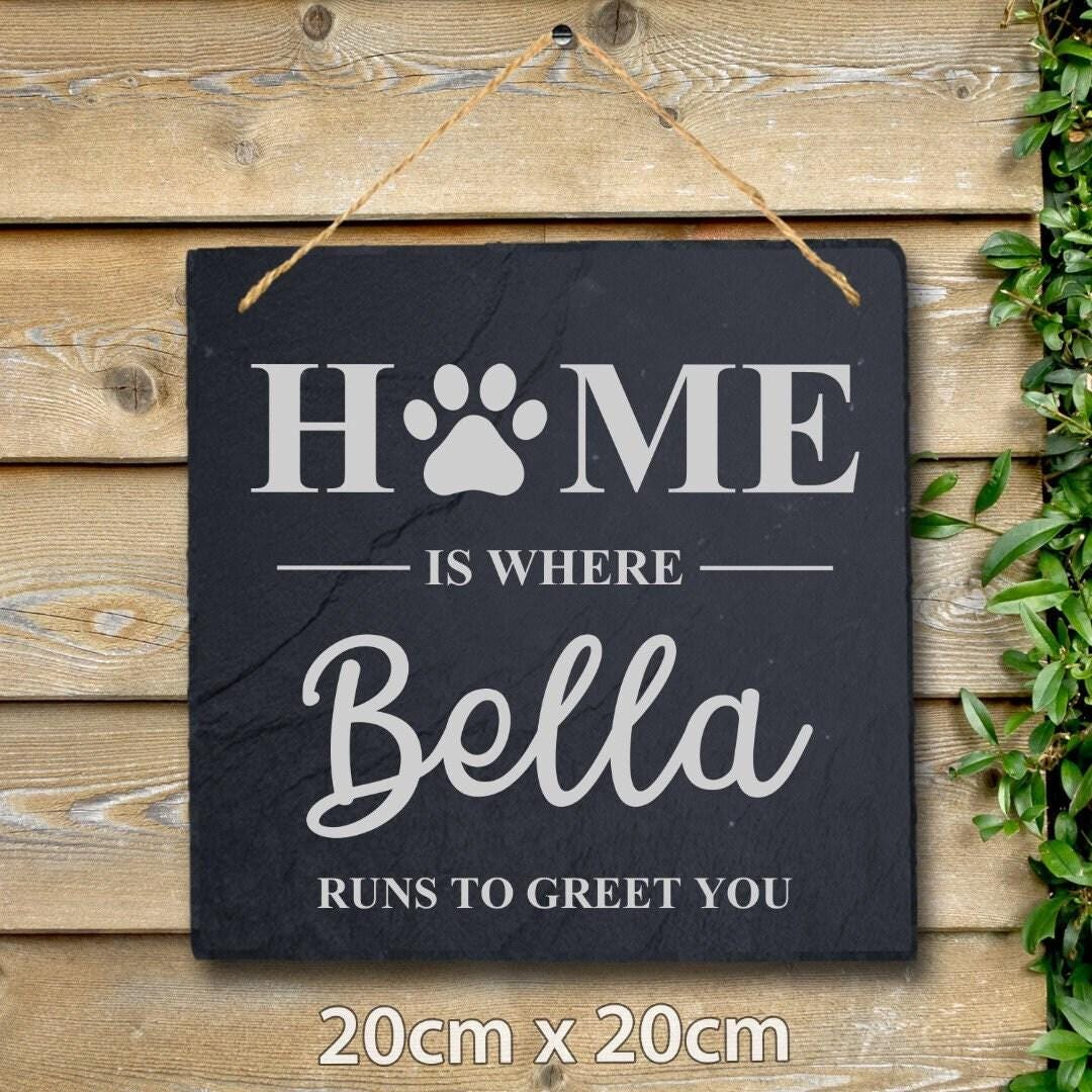 Pet Lovers Home Personalised Hanging Slate Sign House Gifts For Pet Dog Cat