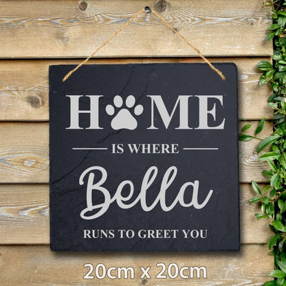 Pet Lovers Home Personalised Hanging Slate Sign House Gifts For Pet Dog Cat