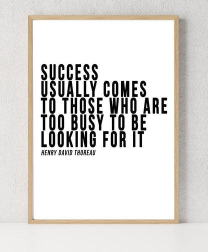 Success Usually Comes To Inspirational Positive Thoughts Quote Poster Print Wall