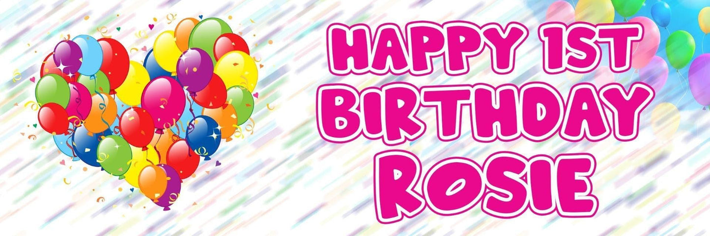 2 Personalised Happy Birthday Custom Name & Age Party Celebration Decoration Banners