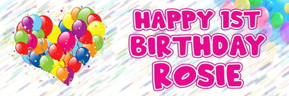 2 Personalised Happy Birthday Custom Name & Age Party Celebration Decoration Banners