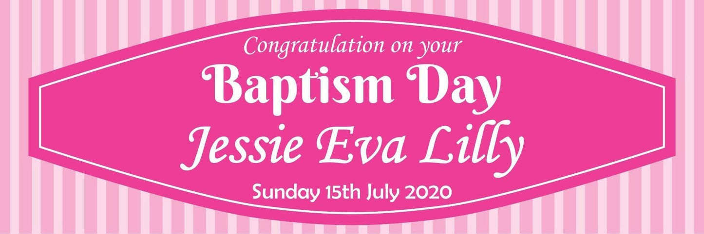 2 Personalised Baptism Party Celebration Banners Decoration Posters