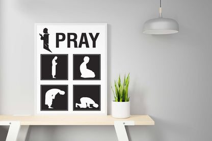 I Pray Islamic Muslim Religious Poster Art Print Picture Wall Motivation Life
