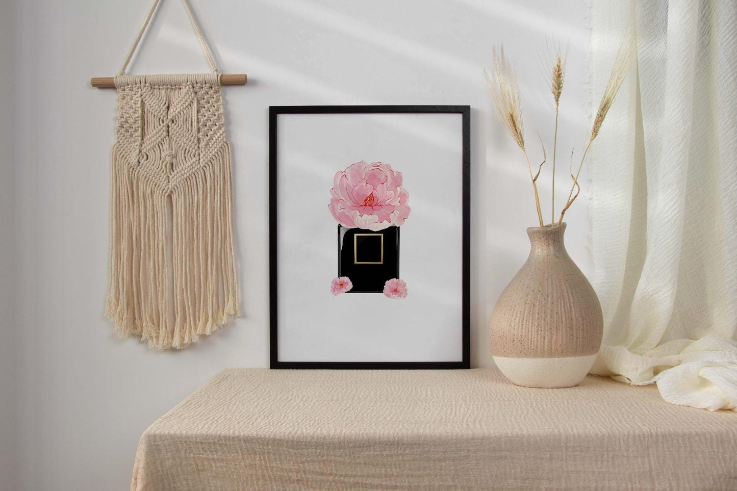 Flower Fashion Bedroom Perfume Bottle Wall Art Home Room Decor Print Poster