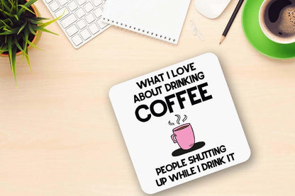 Funny Coffee Mug & Coaster Set: Rude Joke Gift