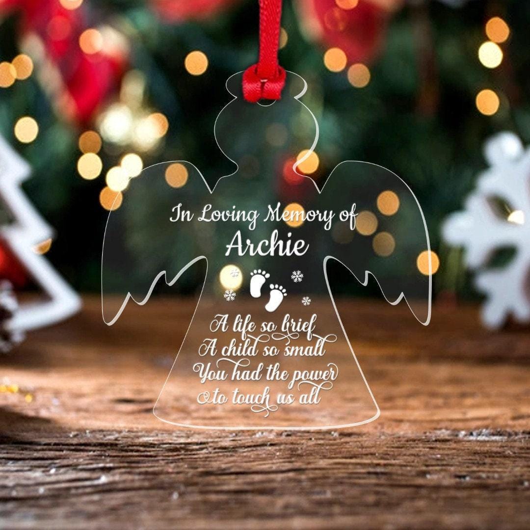 Personalised Name Baby Memorial Christmas Bauble Child Loss Xmas Remembrance Gift
