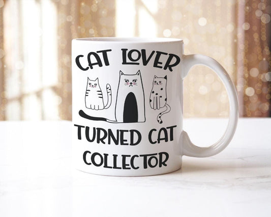 Cat Lover Mug & Coaster Set Turned Collector Funny Birthday Christmas Tea Gift