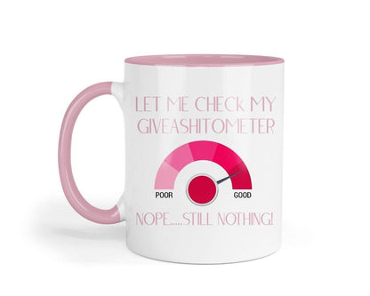 Funny Giveashitometer Mug & Coaster Set - Novelty Office Gift