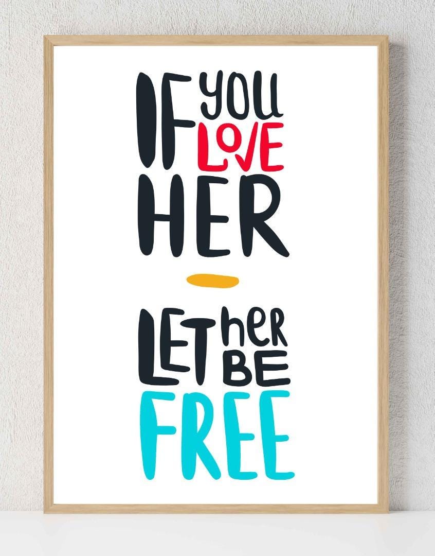 If You Love Her Motivational Inspirational Love Positive Quote Poster Wall