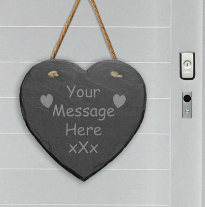 Personalised Laser Engraved Home Plaque Sign Slate Heart House Warming Gift