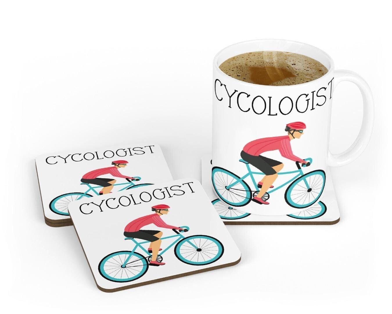Cycologist Mug & Coaster Bike Cyclist Cycling Birthday Funny Sarcastic Gift Set