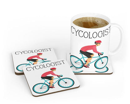 Cycologist Mug & Coaster Bike Cyclist Cycling Birthday Funny Sarcastic Gift Set