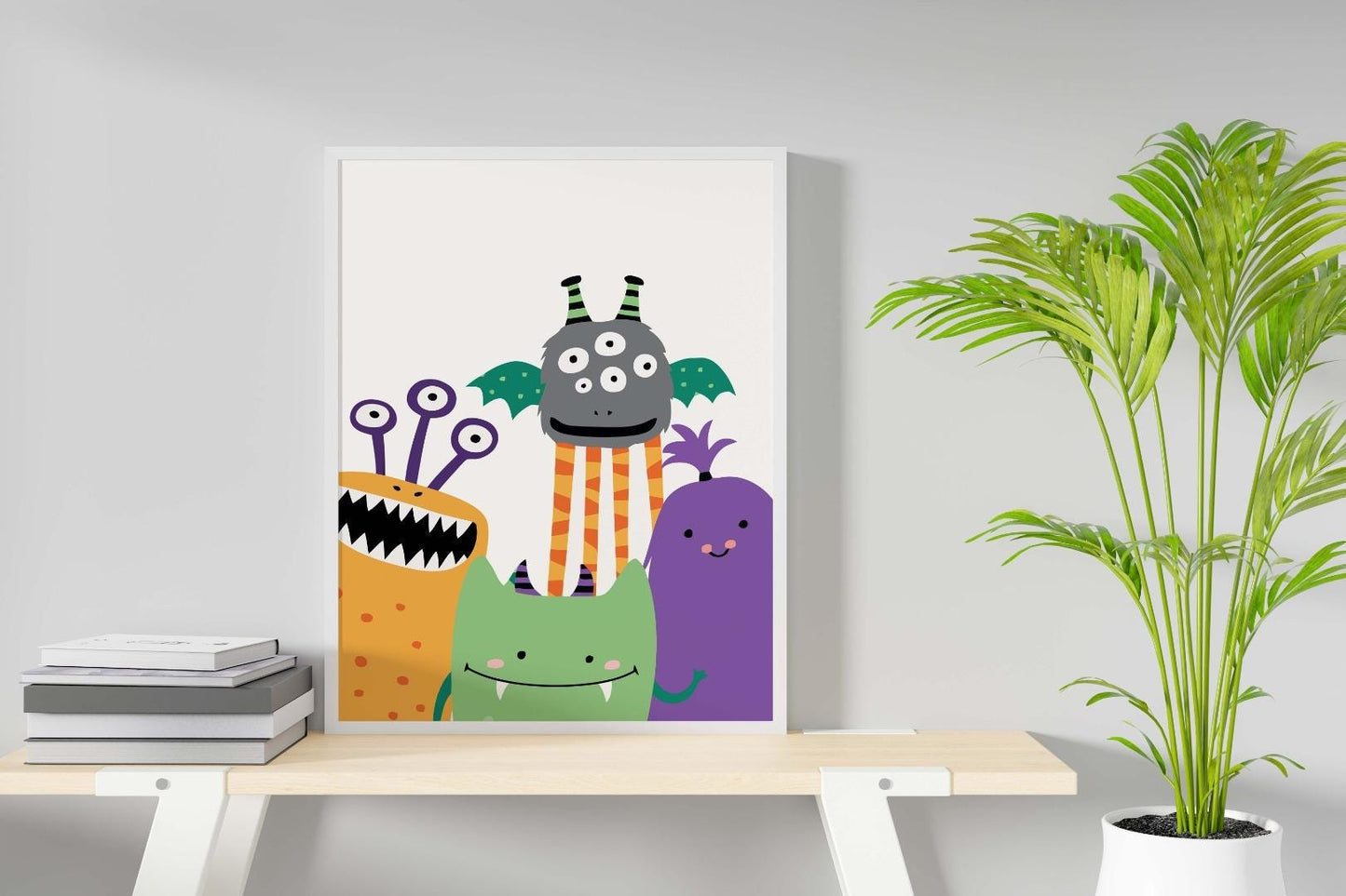Monster Family Nursery Art Print, Playful Kids Room Decor