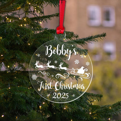 Personalised Babys First Christmas Bauble 1st Xmas Santa Tree Decoration Gift
