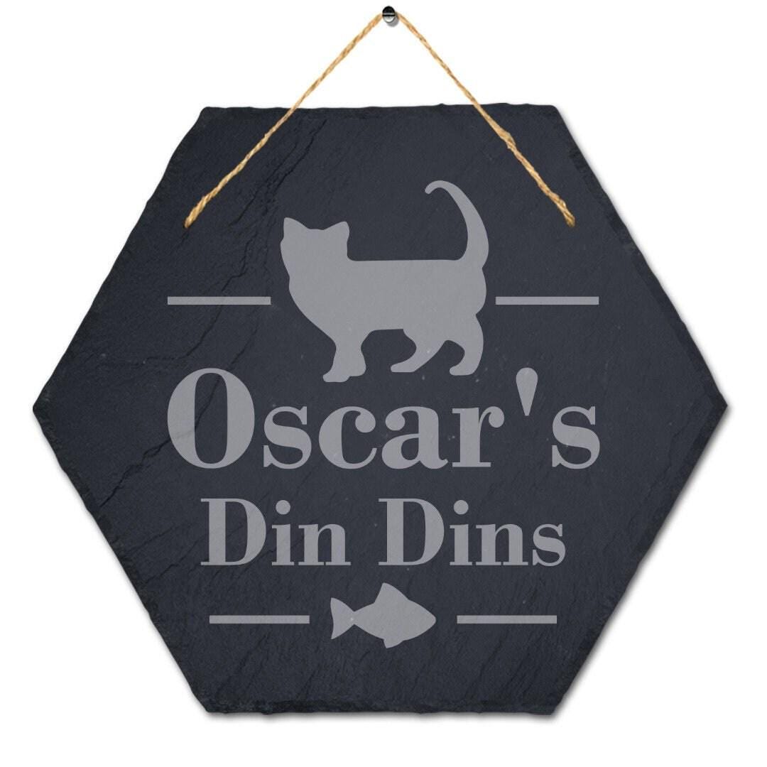 Personalised Engraved Slate Cat Food Mat: Pet Placemat Tray