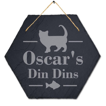 Personalised Engraved Slate Cat Food Mat: Pet Placemat Tray