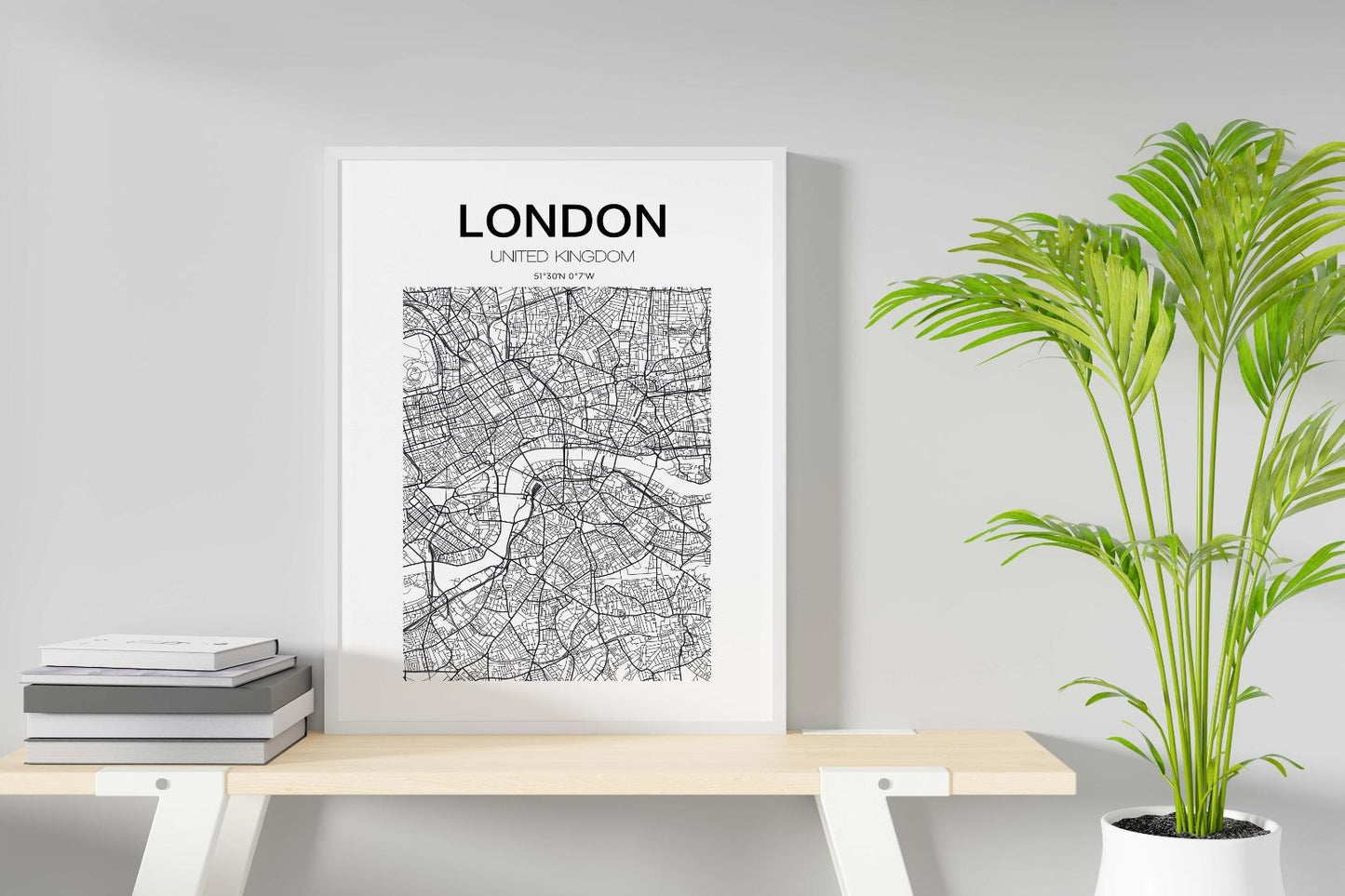 London Map Bedroom World Maps Wall Line Art Nursery Home Decor Print Poster