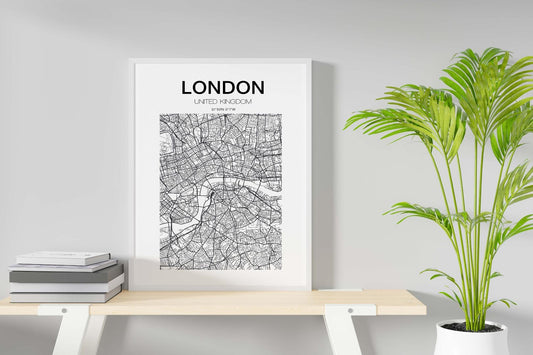 London Map Bedroom World Maps Wall Line Art Nursery Home Decor Print Poster