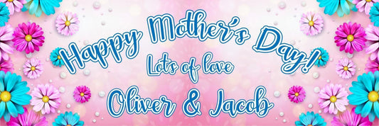 2 Personalised Lots Of Love Mother's Day Celebration Banners Decoration Posters