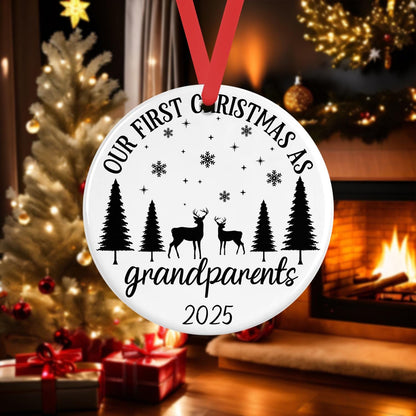 Personalised First Christmas As Grandparents Christmas Bauble Tree Hanging Decor Keepsake Gift