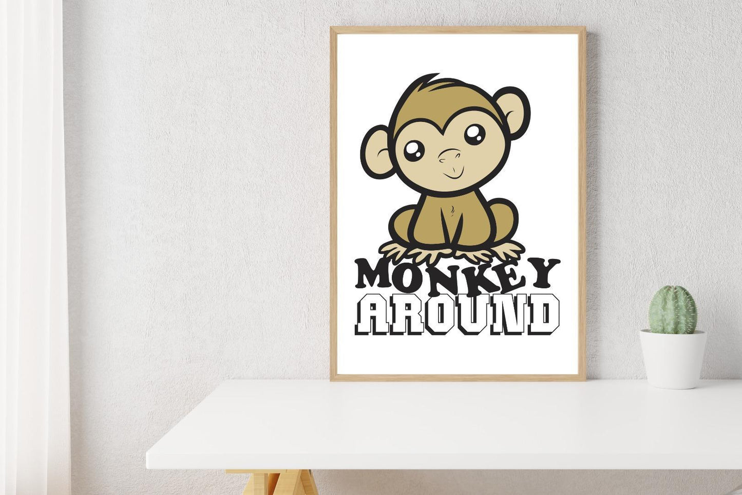 Monkey Around Children Kids Room Decor Boys Girls Poster Art Print Wall
