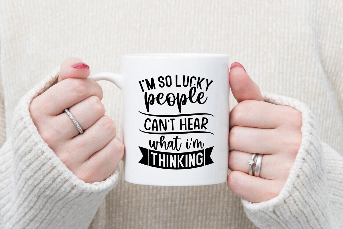 Funny Novelty Mug & Coaster Set: I'm So Lucky Office Gift