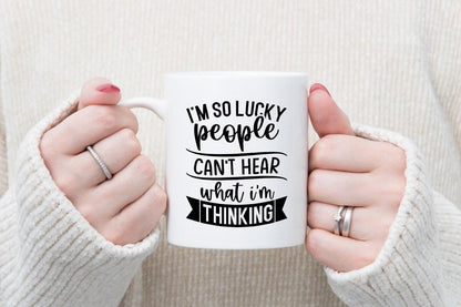 Funny Novelty Mug & Coaster Set: I'm So Lucky Office Gift
