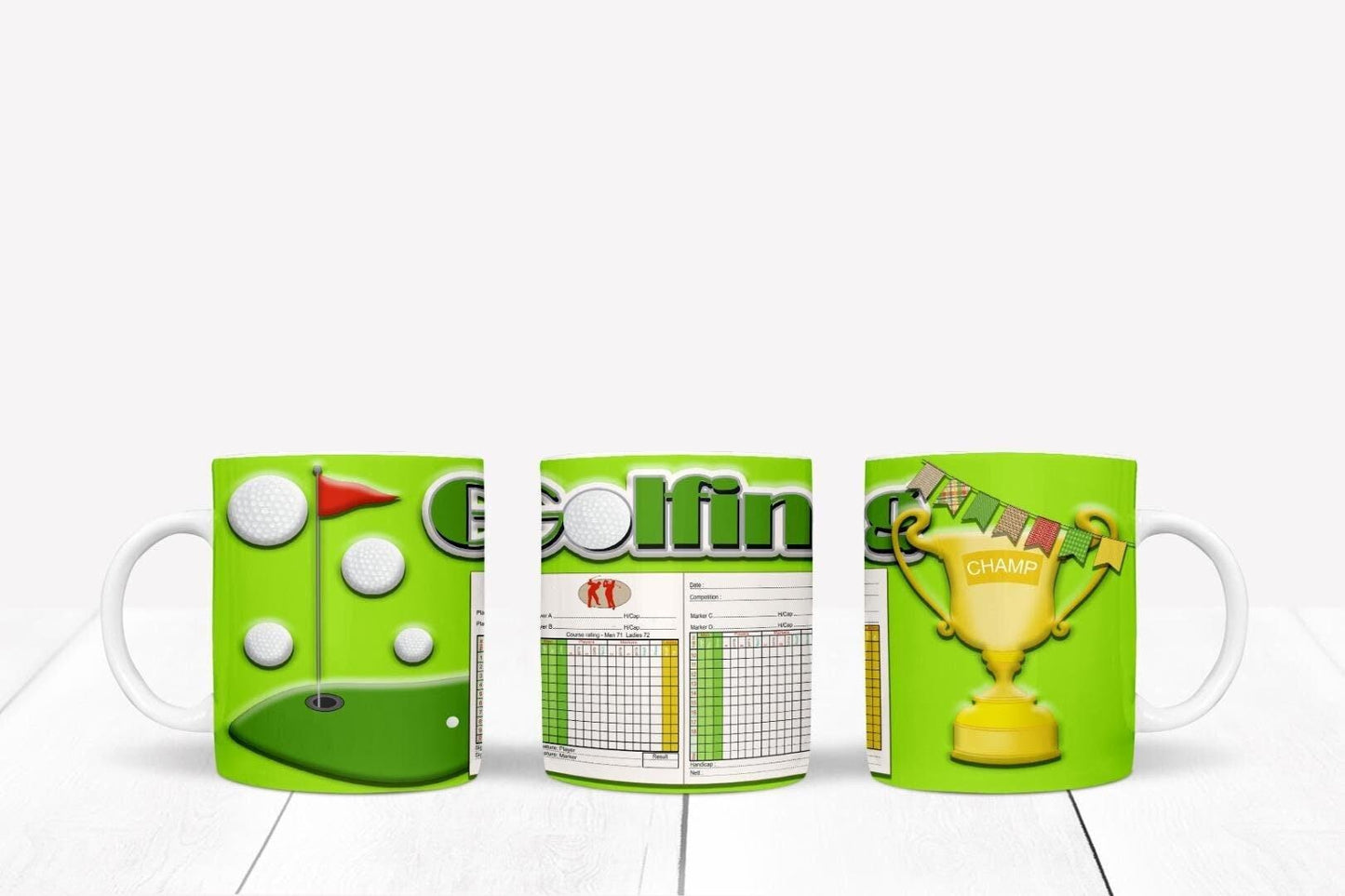 Golfing Mug & Coaster Gift Set Sports Game Lovers Champ Birthday Christmas Gifts