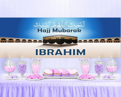 Personalised Hajj Mubarak Banner: Set of 2 Celebration Banners