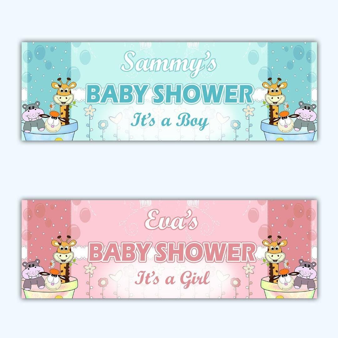 Personalised Baby Shower Banner: Custom Name, Party Decoration (2-Pack)