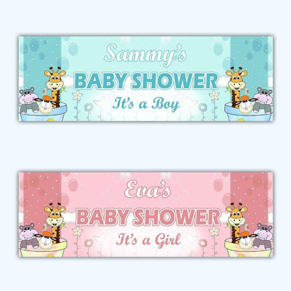 Personalised Baby Shower Banner: Custom Name, Party Decoration (2-Pack)