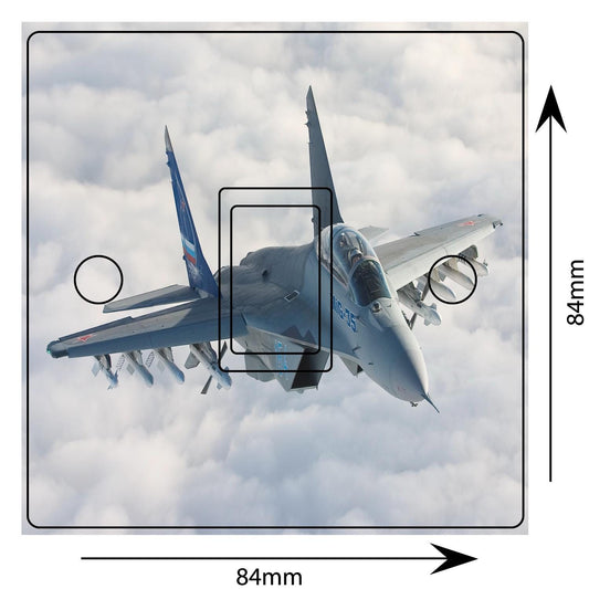 Mig 35 Fighter Jet Light Switch Sticker Cover Vinyl Skin Wall Decal Decor