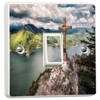 Christian Cross 3d Light Switch Sticker Cover Vinyl Skin Wall Decal Decor