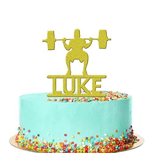 Personalised Weight Lifting Birthday Cake Topper Gym Training Acrylic Decoration