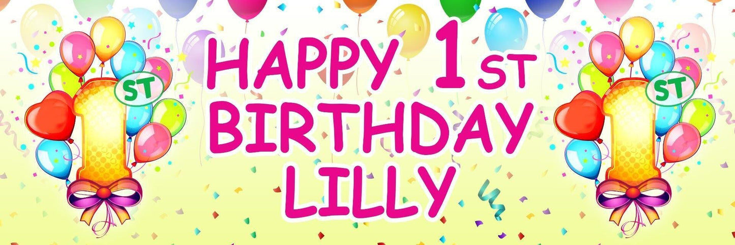2x Personalised Birthday Banners Decoration Customisable Party Posters For Kids