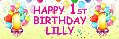 2x Personalised Birthday Banners Decoration Customisable Party Posters For Kids