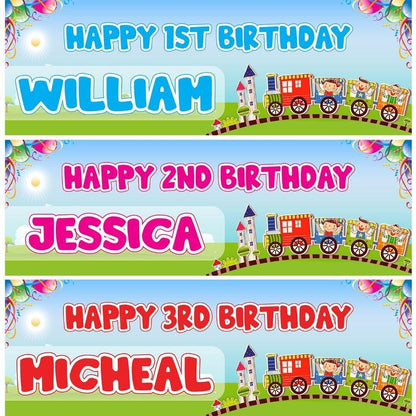 2x Personalised Milestone Birthday Banner: Custom Name & Age, Party Decoration