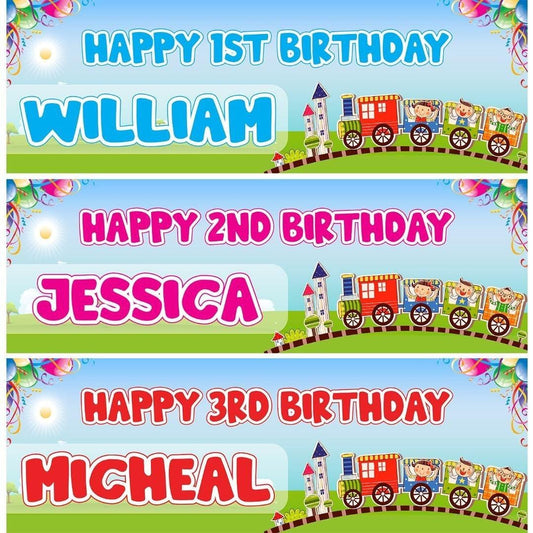 2x Personalised Milestone Birthday Banner: Custom Name & Age, Party Decoration