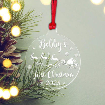 Personalised Babys First Christmas Bauble 1st Xmas Santa Tree Decoration Gift