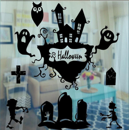 Spooky Halloween Castle Scary Gothic Vinyl Decal Sticker Car Window Wall Art