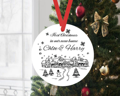 Personalised First Christmas New Home Bauble: Acrylic Ornament Keepsake