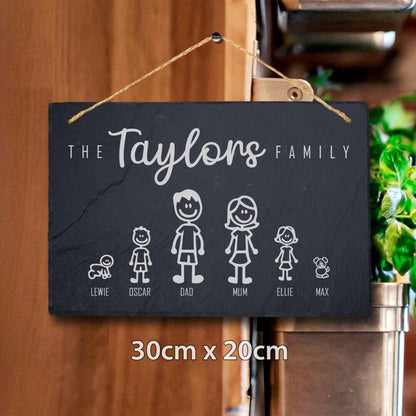 Family Name Personalised Hanging Slate Sign New Home House Warming Gift